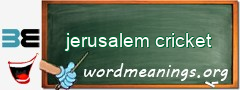WordMeaning blackboard for jerusalem cricket